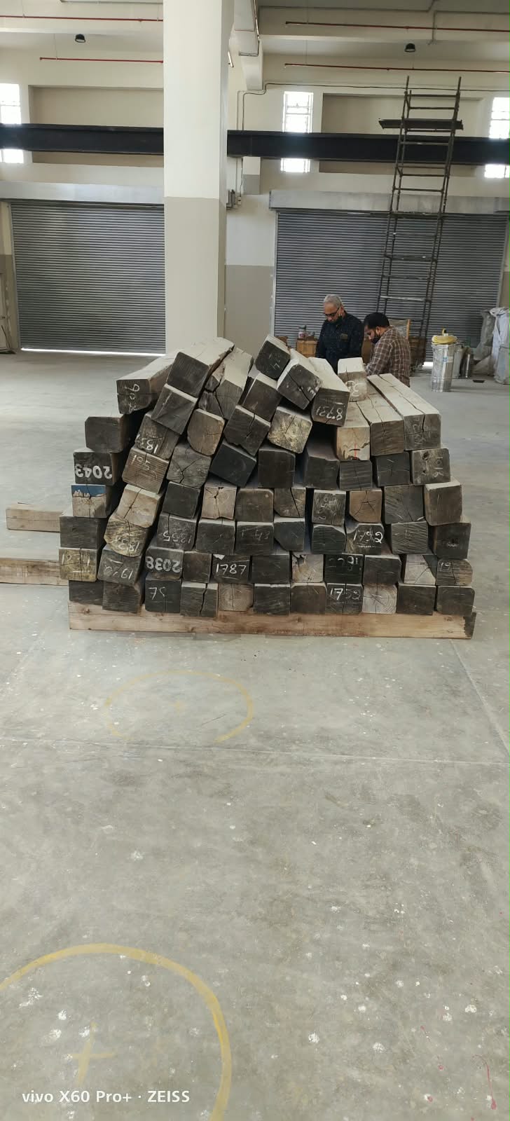 DPSC Fleet existing site with stacked timber and scaffolding